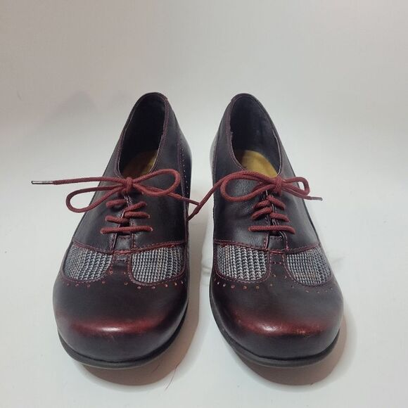 NAOT Burgundy Leather Heeled Loafers - Picture 10 of 14